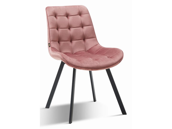 Krzesło tapicerowane różowe DC-6030 welur #44 Tkanina Metal Tworzywo sztuczne Kolor Różowy