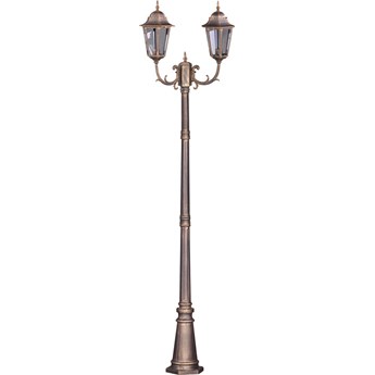 Czarno-złota stojąca lampa ogrodowa podwójna - S350-Tirma