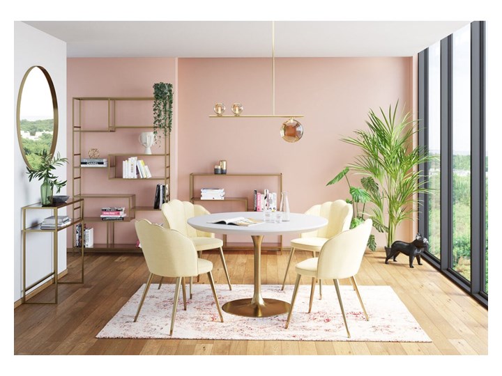 Konsola Loft 85x30 cm złota - blat szklany Szkło Kolor Złoty