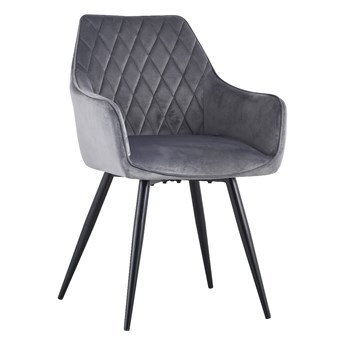 Krzesło tapicerowane szare Carbo Soft Velvet