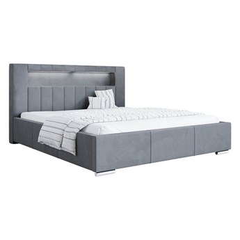 Eleganckie i wygodne łóżko tapicerowane z pojemnikiem na pościel i opcją wyboru tkaniny - GOLD 5 / Monolith 25102