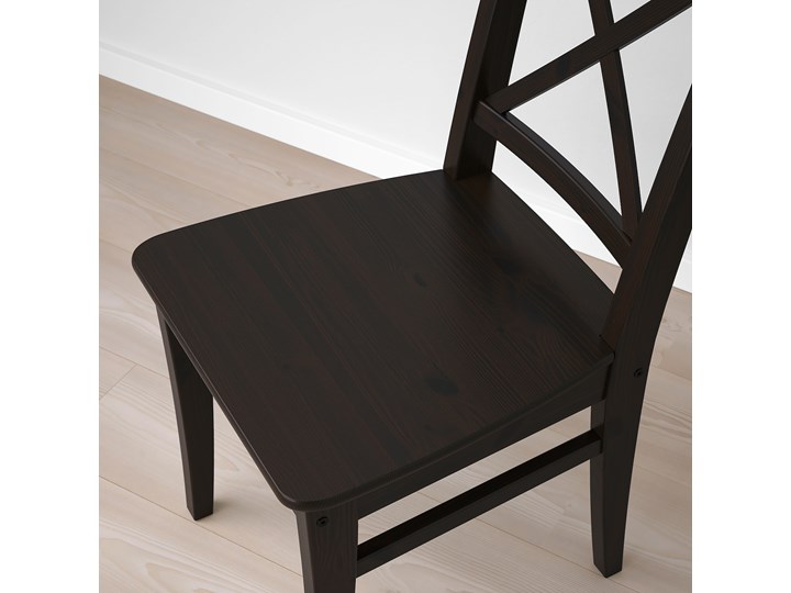 IKEA INGATORP / INGOLF Stół i 6 krzeseł, czarny/brązowoczarny, 155/215 cm
