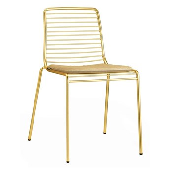 Krzesło Summer złote z poduszką metalowe