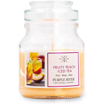 Purple River sojowa naturalna świeca zapachowa w szkle 4 oz 113 g - Fruity Peach Iced Tea