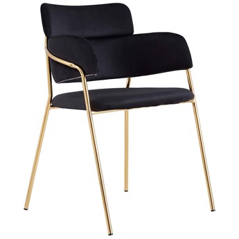 Krzesło Glamour czarne na złotych nogach C-891