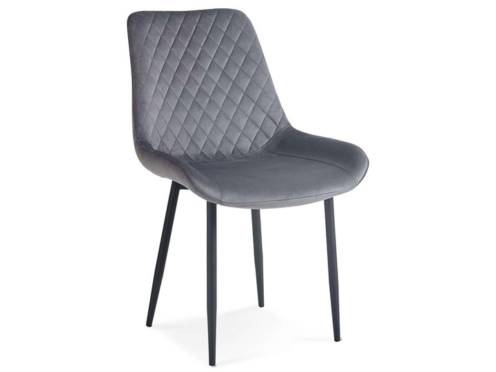 Krzesło tapicerowane szare DC-6022 welur #21 Tkanina Pomieszczenie Salon Metal Tworzywo sztuczne Rodzaj(n) Krzesła