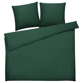 Beliani Komplet pościeli zielony bawełna 200 x 220 cm jednolity wzór poszewki na kołdrę i poduszki nowoczesny elegancki sypialnia