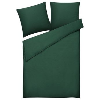 Beliani Komplet pościeli zielony bawełna 155 x 220 cm jednolity wzór poszewki na kołdrę i poduszki nowoczesny eleganki sypialnia