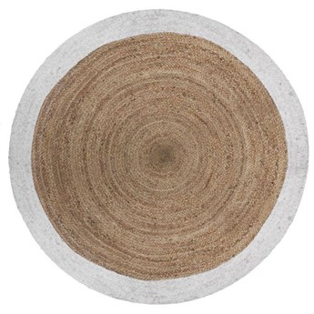 SIBIR okrągły dywan jutowy z białymi brzegami, Ø 120 cm