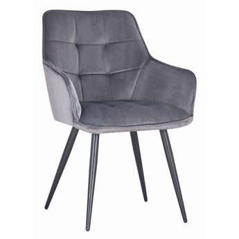 Krzesło tapicerowane szare Luca Soft Velvet