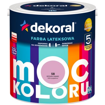 Farba lateksowa Moc Koloru Różany Kwarc 2,5 l Dekoral