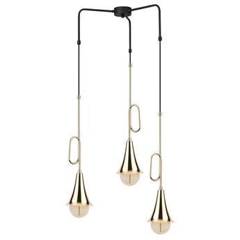 SELSEY Lampa sufitowa Fiertsy x3 w kształcie trąbki z regulacją złota
