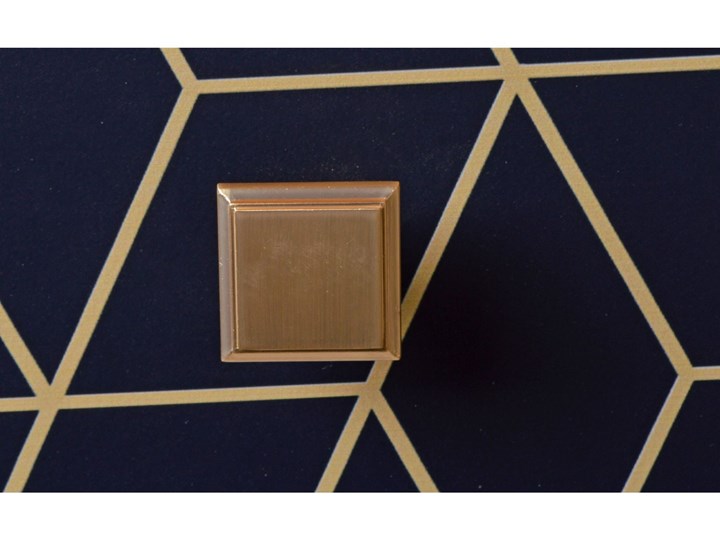 Szafka granatowa ze złotym uchwytem w geometryczny wzór 48x30x55 cm Płyta laminowana Płyta MDF Uniwersalne Styl Tradycyjny
