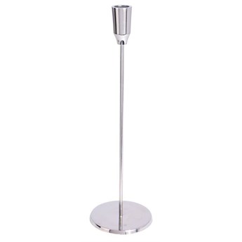 SERHIO świecznik srebrny na okrągłej podstawie w stylu glamour, wys. 34 cm