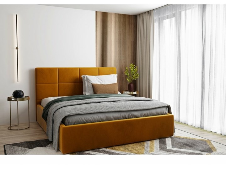 AMDK Łóżko ze stelażem i pojemnikiem na pościel Slim II 160x200 tapicerowane Łóżko tapicerowane Tkanina Drewno Metal Rozmiar materaca 180x200 cm