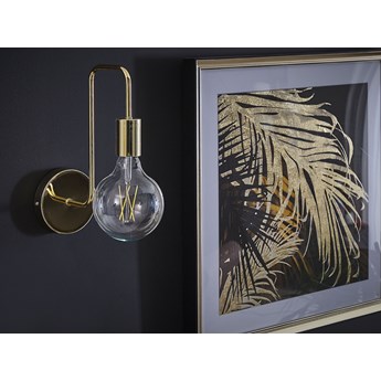 Beliani Kinkiet złoty metalowy 32 cm lampa ścienna odsłonięta żarówka wysoki połysk