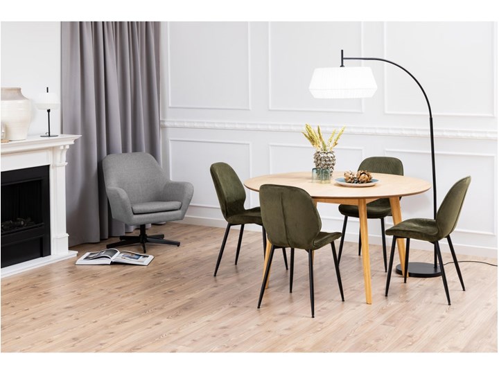 Stół Hanover Ø140 cm naturalny Kolor Khaki Kształt blatu Okrągły