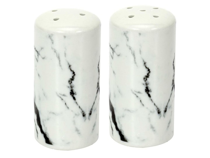 Zestaw solniczka i pieprzniczka Marble Kategoria Przyprawniki Zestaw do przypraw Ceramika Kolor Biały