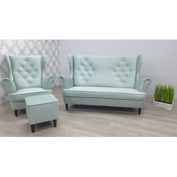 Stylowa Sofa Uszak II w kolorze mięty,