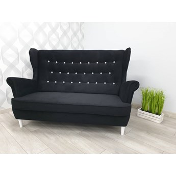 Stylowa Czarna Sofa Uszak II