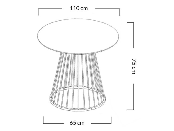 Stół GLAM MARBLE 110 - MDF, chromowana podstawa Kształt blatu Okrągły Wysokość 75 cm Płyta MDF Metal Marmur Styl Nowoczesny