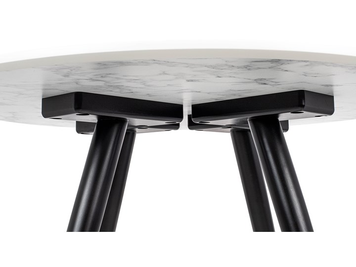 Stół PADRINO 90 - MDF, drewno, metal Wysokość 76 cm Płyta MDF Stal Marmur Styl Nowoczesny