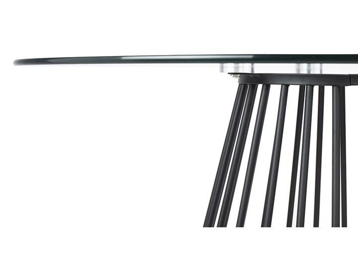 Stół GLAM GLASS 110 - szkło, czarna podstawa Wysokość 75 cm Styl Nowoczesny Metal Kształt blatu Okrągły