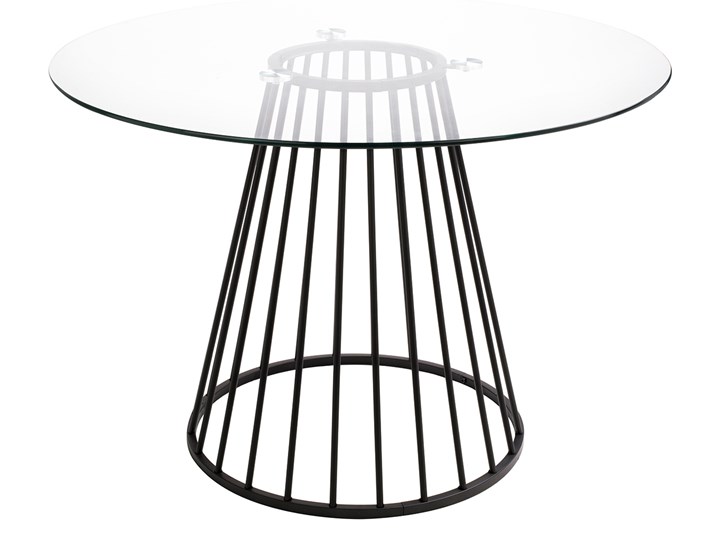 Stół GLAM GLASS 110 - szkło, czarna podstawa Metal Wysokość 75 cm Średnica 110 cm Kolor Czarny