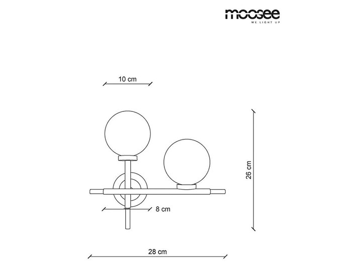 MOOSEE kinkiet COSMO WALL R - czarny, złoty Kinkiet łazienkowy Szkło Kinkiet LED Kinkiet z kloszem Metal Kategoria Lampy ścienne