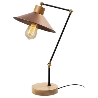 SELSEY Lampa stołowa Jaspara kapelusz średnica 24 cm miedziana