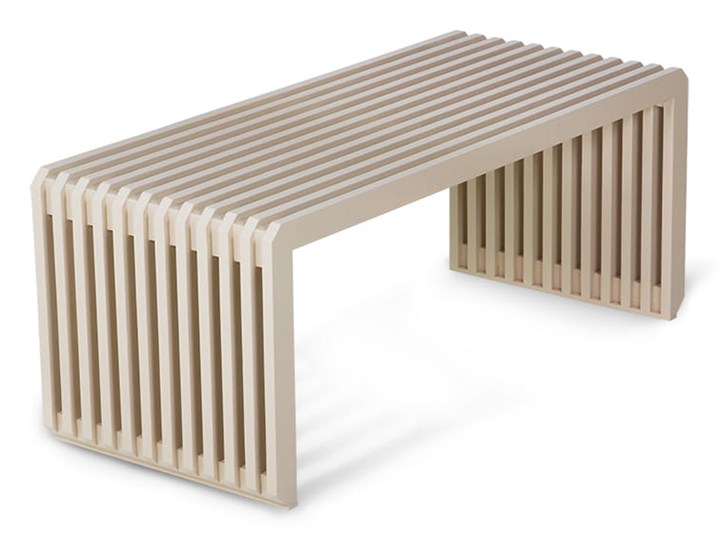 Ławka z listwami piaskowa HK Living Pomieszczenie Salon Styl Minimalistyczny