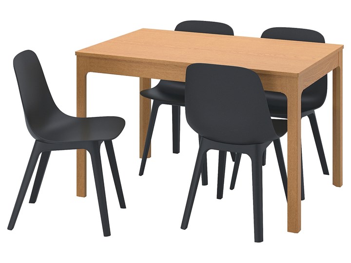 IKEA EKEDALEN / ODGER Stół i 4 krzesła, dąb/antracyt, 120/180 cm Kategoria Stoły z krzesłami Kolor Beżowy