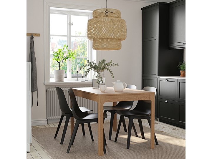 IKEA EKEDALEN / ODGER Stół i 4 krzesła, dąb/antracyt, 120/180 cm Kategoria Stoły z krzesłami