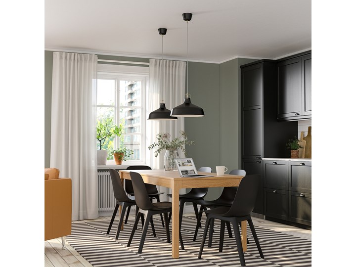 IKEA EKEDALEN / ODGER Stół i 6 krzeseł, dąb/antracyt, 120/180 cm Kategoria Stoły z krzesłami