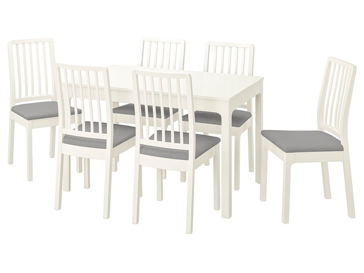 IKEA EKEDALEN / EKEDALEN Stół i 6 krzeseł, biały biały/Orrsta jasnoszary, 120/180 cm Pomieszczenie Jadalnia Kategoria Stoły z krzesłami
