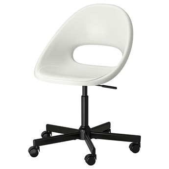 IKEA LOBERGET / MALSKÄR Krzesło obrotowe, Biały/czarny, Przetestowano dla: 110 kg