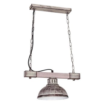 HAKON I lampa sufitowa metalowo-drewniana jasny brąz w stylu loft, szer. 40 cm
