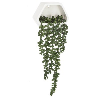 STARZEC roślina sztuczna starzec zwisający w ceramicznej doniczce, wys. 45 cm