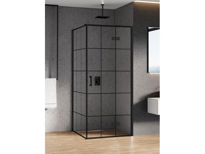 Kabina prysznicowa NEW RENOMA BLACK P 120x90x195 drzwi uchylne pojedyncze czyste 6mm Active Shield - kratka - ws. równoległy Kategoria Kabiny prysznicowe