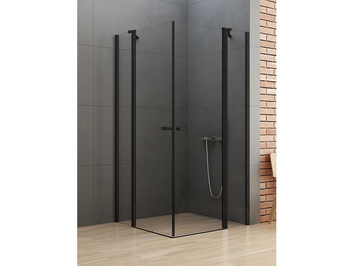 Kabina prysznicowa NEW SOLEO BLACK 2D kwadratowa 100x100x195 drzwi uchylne podwójne czyste 6mm AS Kategoria Kabiny prysznicowe