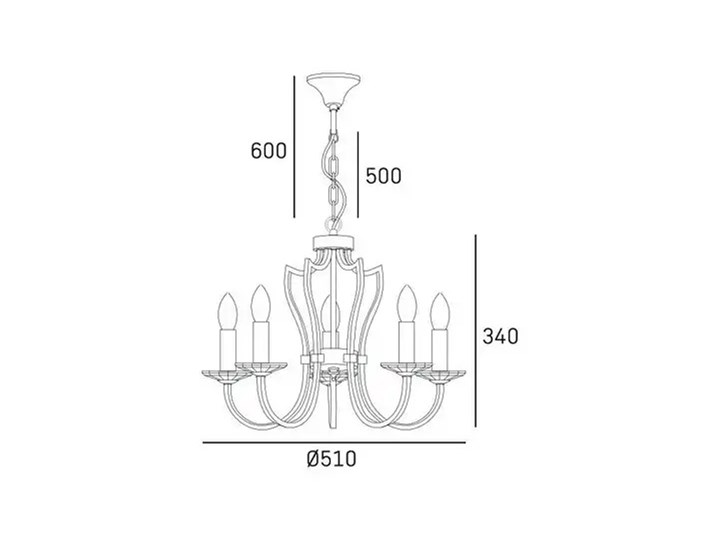 Żyrandol Riga Cosmo Light 51x51x34cm Lampa z abażurem Szkło Ilość źródeł światła 5 źródeł Chrom Metal Tkanina Styl Nowoczesny