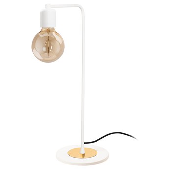 SELSEY Lampa stołowa Herpo średnica 17 cm biała/złota