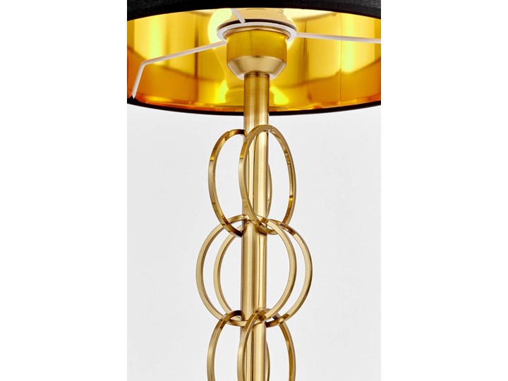 LAMPA STOŁOWA GLAMOUR CZARNO-MOSIĘŻNA AZZARIA LUMINA DECO Tkanina Mosiądz Wysokość 56 cm Pomieszczenie Sypialnia Metal Lampa z abażurem Lampa z kloszem Lampa nocna Kategoria Lampy stołowe