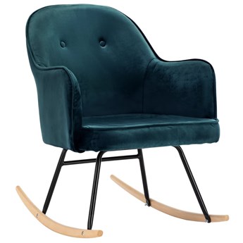 Niebieski aksamitny fotel bujany – Revers