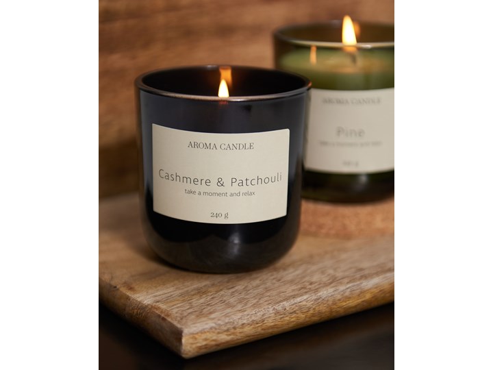 Sinsay - Świeca zapachowa Cashmere & Patchouli - Czarny Kategoria Świeczniki i świece