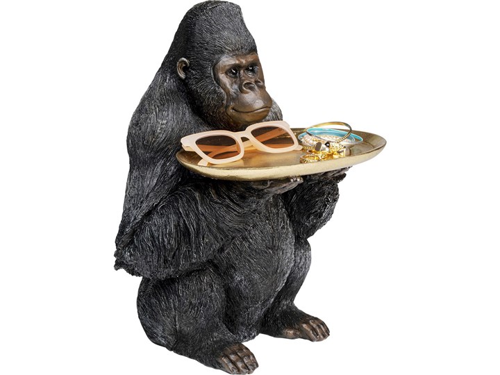 Figurka dekoracyjna Butler Gorilla Holding Tray 34x44 cm Kolor Czarny Kategoria Figury i rzeźby