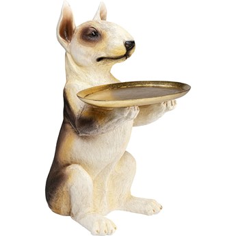 Figurka dekoracyjna brązowa pies z tacką 38x30 cm