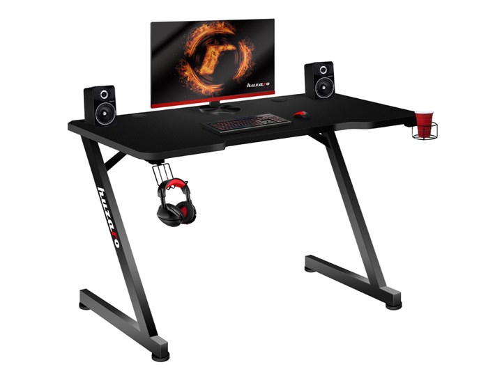 Biurko Gamingowe Huzaro Hero 2.5 Black Głębokość 60 cm Szerokość 120 cm Stal Aluminium Pomieszczenie Pokój nastolatka