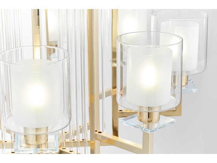 NOWOCZESNA LAMPA WISZĄCA ZŁOTA MANHATTAN W8 Metal Lampa z kloszem Lampa z abażurem Szkło Styl Tradycyjny Kategoria Lampy wiszące