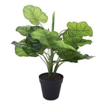 GREEN PLANT roślina sztuczna w czarnej donicy, 45x10 cm